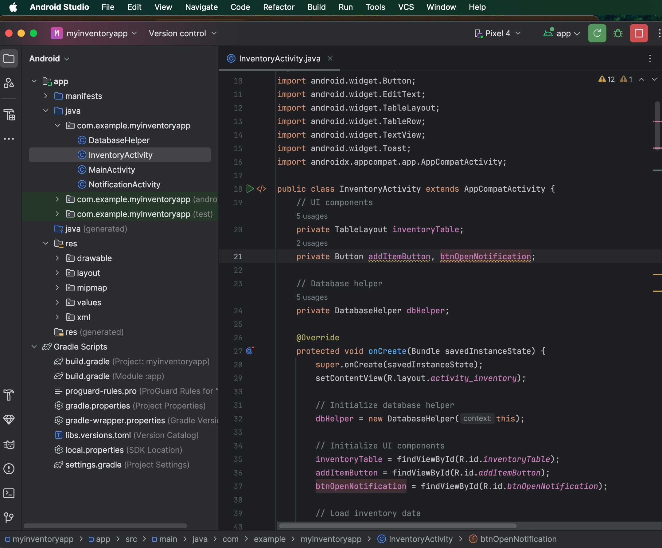 Before Database and Algorithms Code